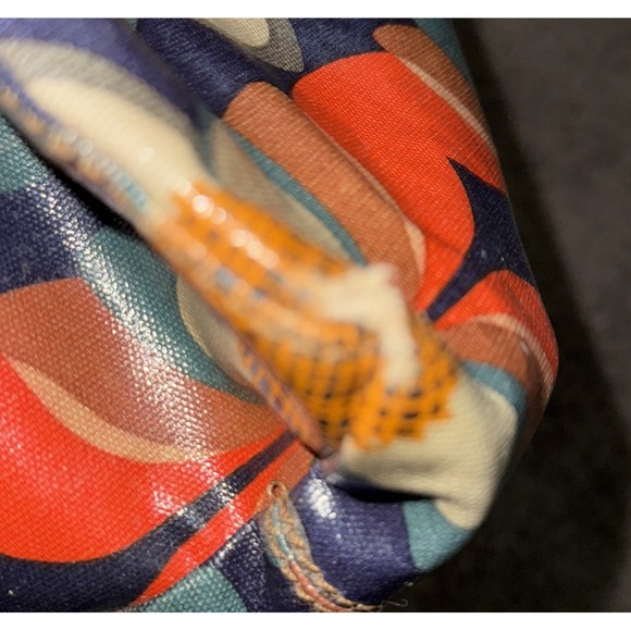 FOSSIL Key-Per Floral Coated‎ Canvas Bag with Leather Trim Handbag - Picture 6 of 8